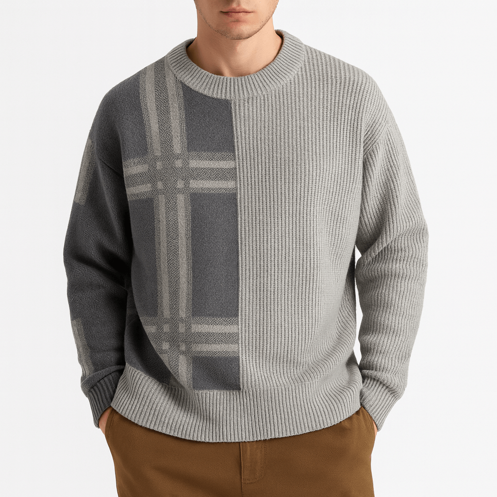 VogeLuxe | Men’s Knitted Round Neck Hoodie Sweater 1