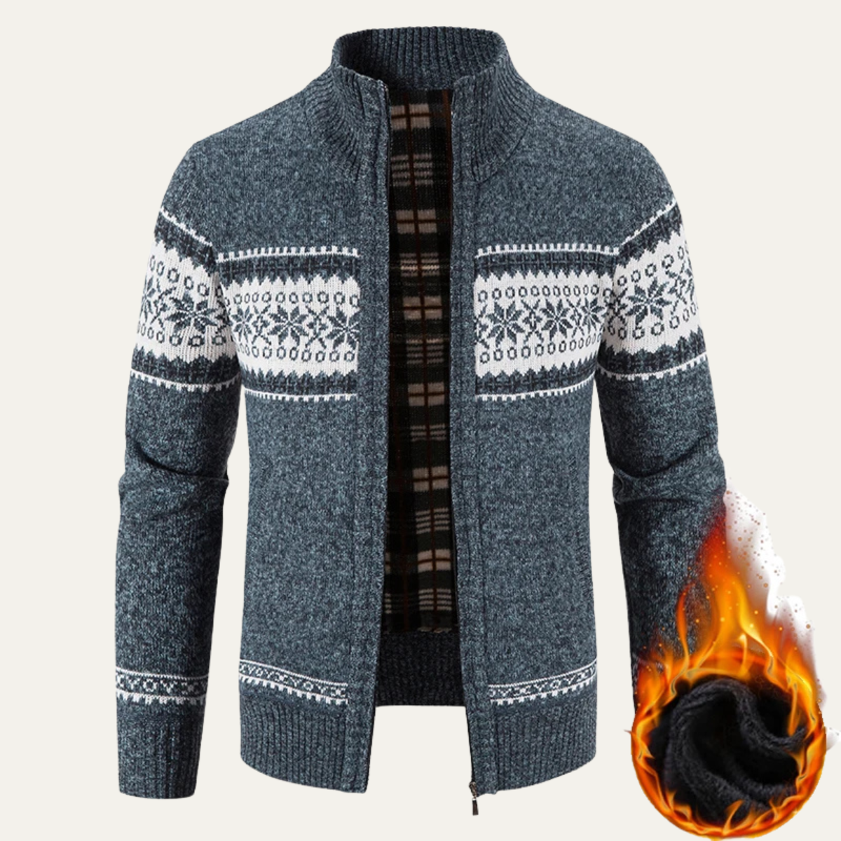 VogeLuxe | Men’s Knitted Zip Front Cardigan 1
