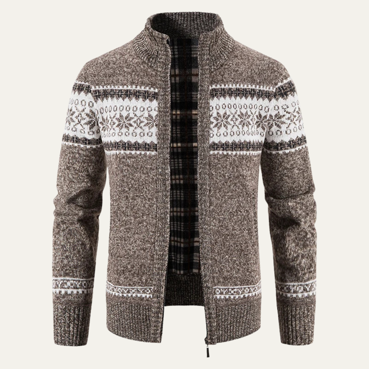 VogeLuxe | Men’s Knitted Zip Front Cardigan 2