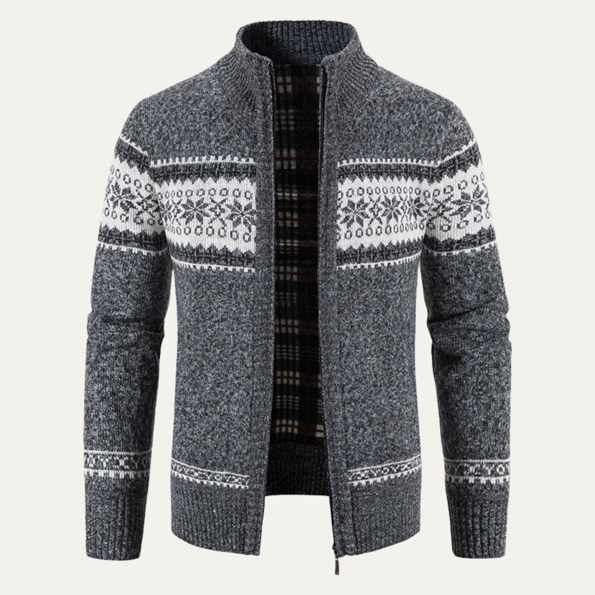 VogeLuxe | Men’s Knitted Zip Front Cardigan 3