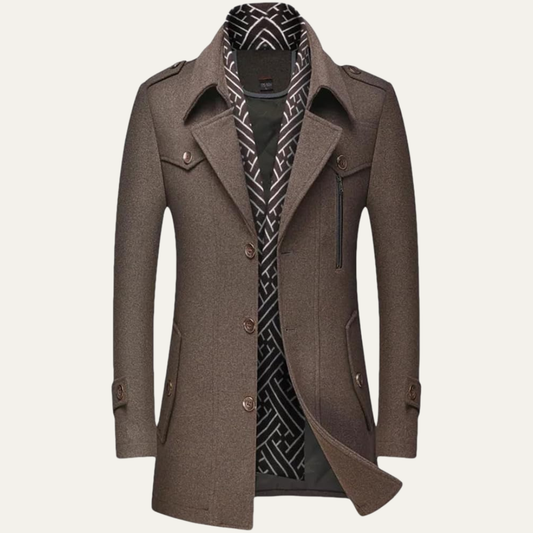 VogeLuxe | Men’s Layered Collar Peacoat Jacket 0