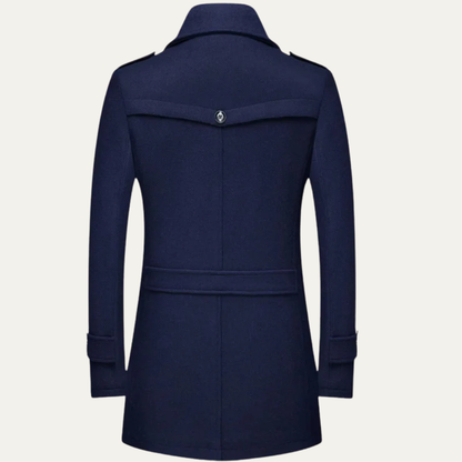 VogeLuxe | Men’s Layered Collar Peacoat Jacket 4