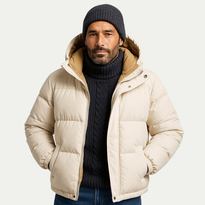 VogeLuxe | Men’s Layered Collar Puffer Jacket 1