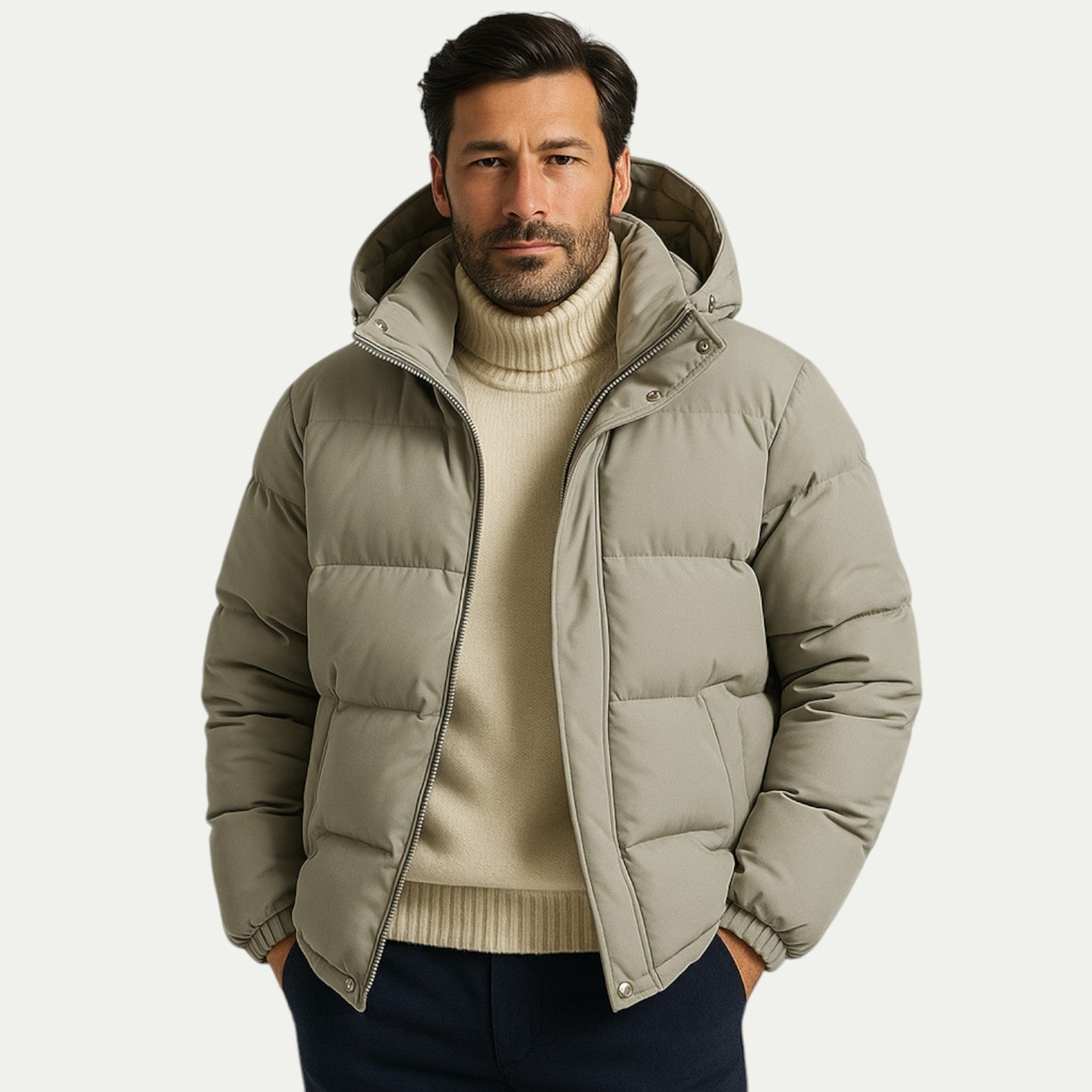 VogeLuxe | Men’s Layered Collar Puffer Jacket 5