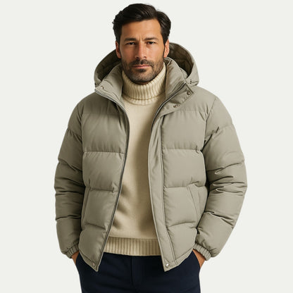 VogeLuxe | Men’s Layered Collar Puffer Jacket 5