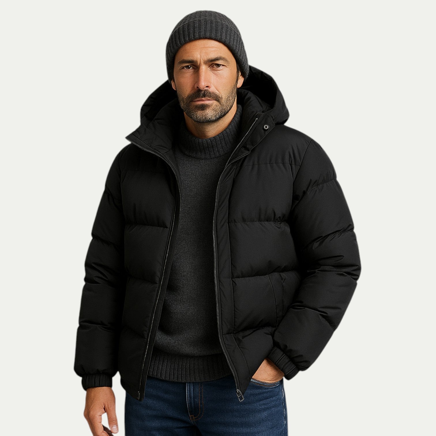 VogeLuxe | Men’s Layered Collar Puffer Jacket 7