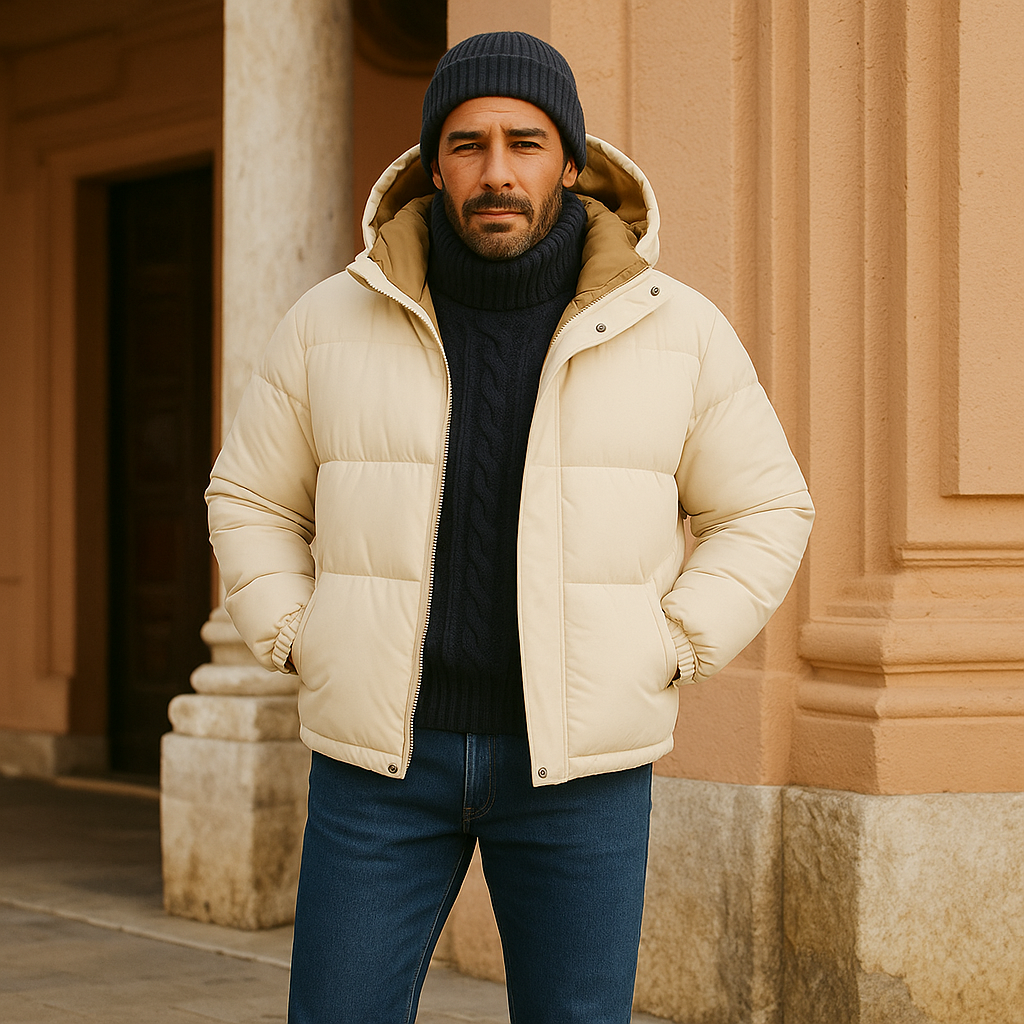 VogeLuxe | Men’s Layered Collar Puffer Jacket 8