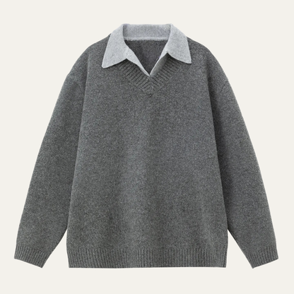 VogeLuxe | Men’s Layered Collar V-Neck Sweater 0