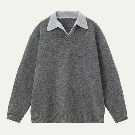 VogeLuxe | Men’s Layered Collar V-Neck Sweater 0