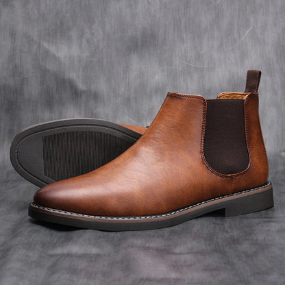 VogeLuxe | Men’s Leather Chelsea Boots with Elastic Panels 5