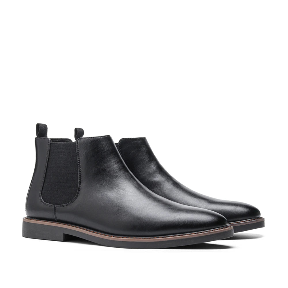 VogeLuxe | Men’s Leather Chelsea Boots with Elastic Panels 7