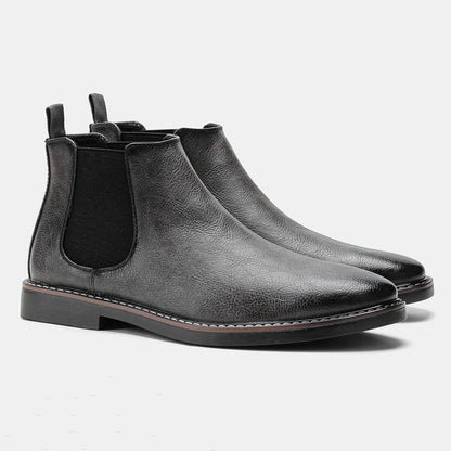 VogeLuxe | Men’s Leather Chelsea Boots with Elastic Panels 8