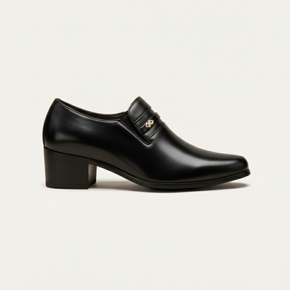 VogeLuxe | Men’s Leather Dress Slip-On Shoe with Decorative Strap 0