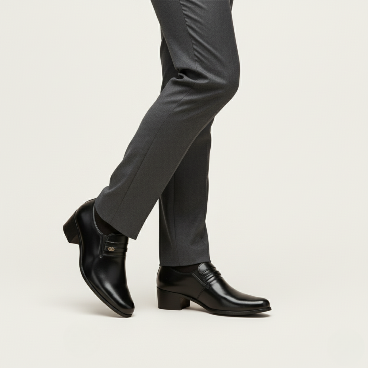 VogeLuxe | Men’s Leather Dress Slip-On Shoe with Decorative Strap 1