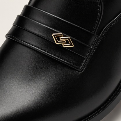 VogeLuxe | Men’s Leather Dress Slip-On Shoe with Decorative Strap 3