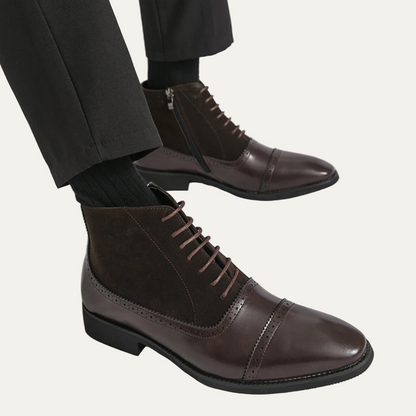 VogeLuxe | Men’s Leather Suede Brogue Boots 2