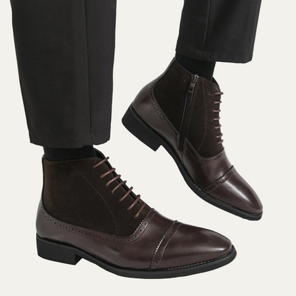 VogeLuxe | Men’s Leather Suede Brogue Boots 3