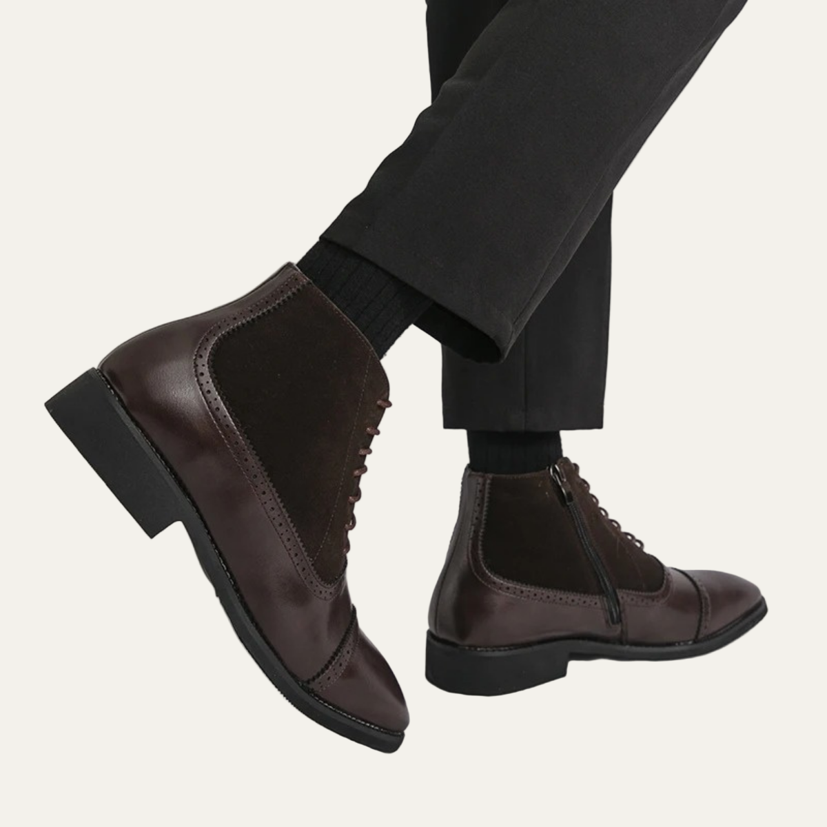 VogeLuxe | Men’s Leather Suede Brogue Boots 5