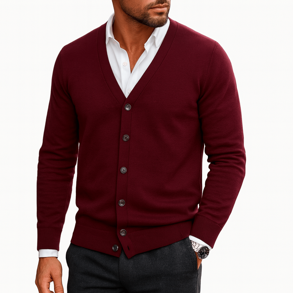 VogeLuxe | Men’s Lightweight Button Cardigan 1