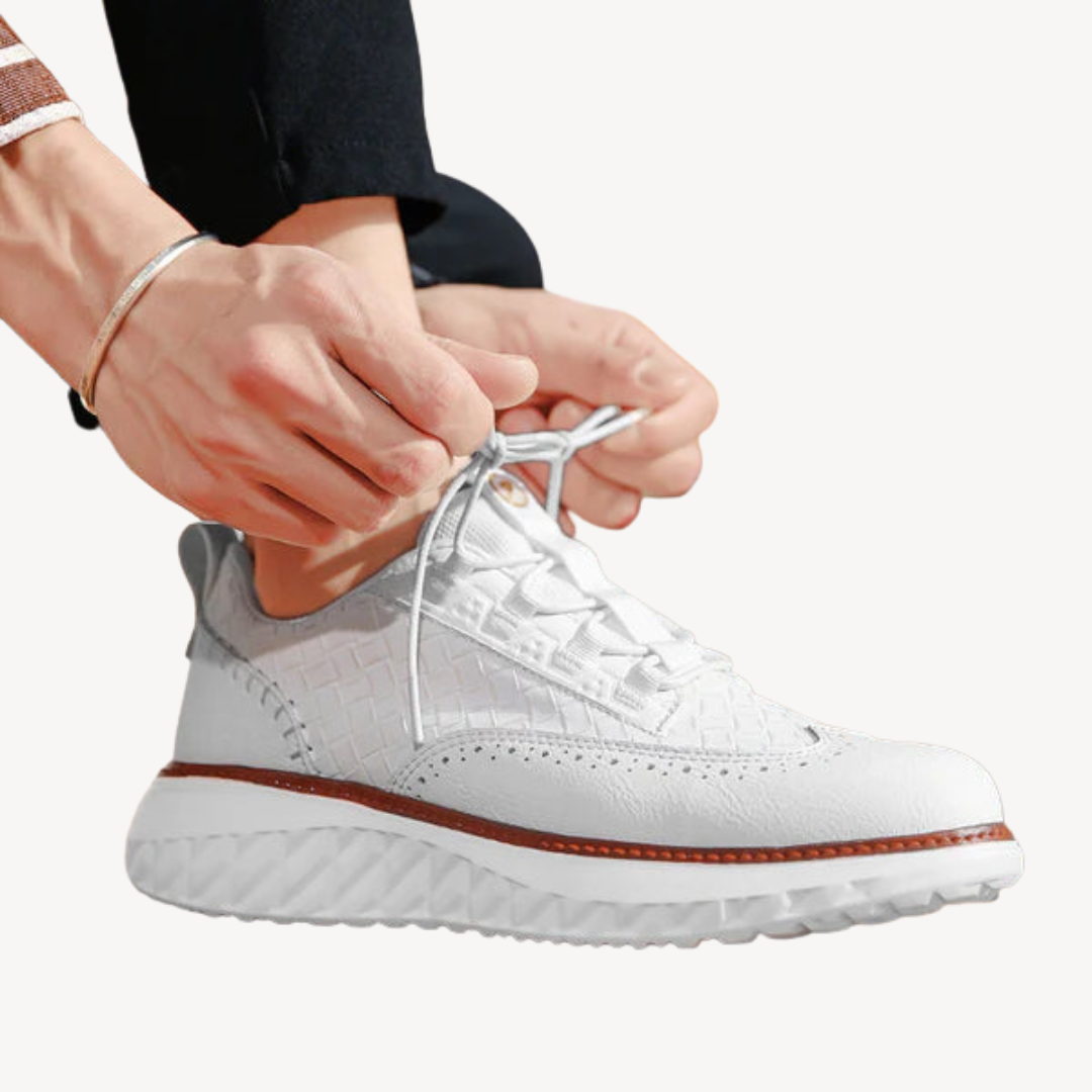 VogeLuxe | Men’s Lightweight Mesh Leather Sneakers 3