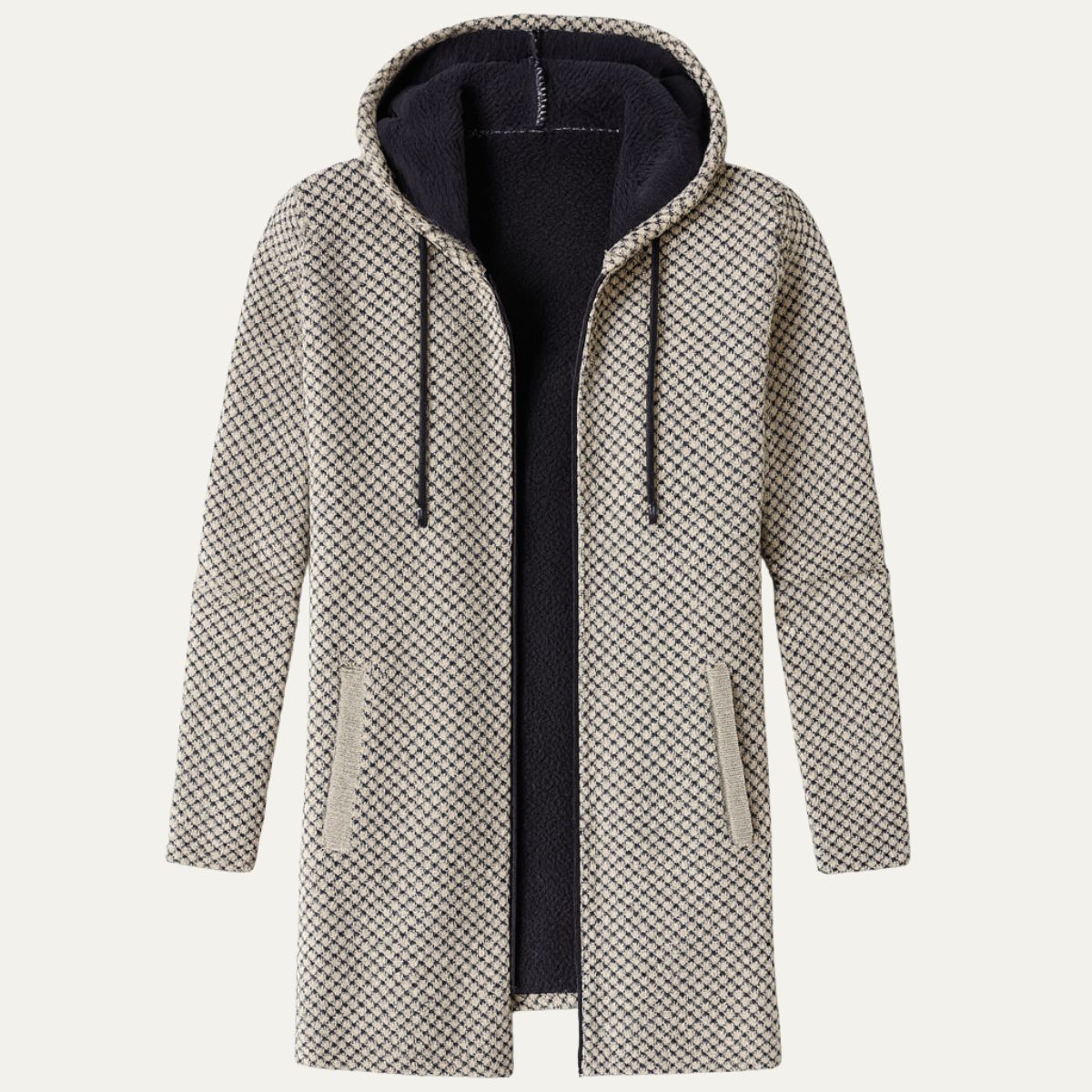 VogeLuxe | Men’s Long-Line Hooded Cardigan 0