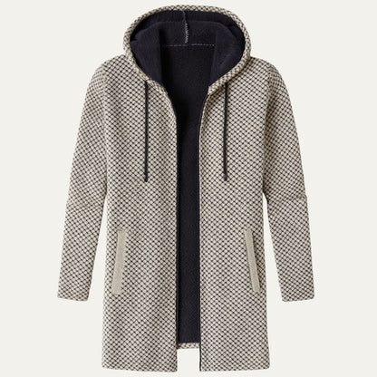 VogeLuxe | Men’s Long-Line Hooded Cardigan 0