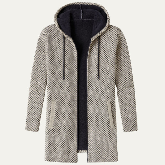 VogeLuxe | Men’s Long-Line Hooded Cardigan 0