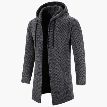 VogeLuxe | Men’s Long-Line Hooded Cardigan 3