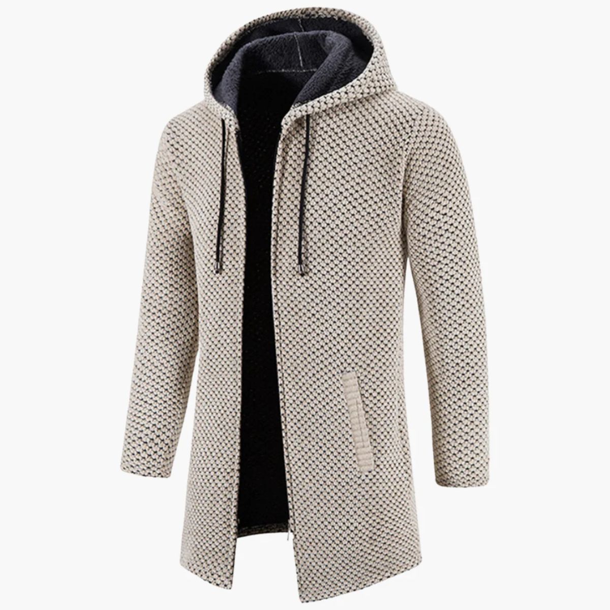 VogeLuxe | Men’s Long-Line Hooded Cardigan 6