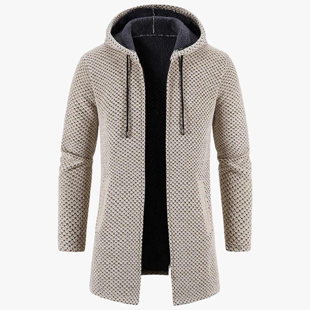 VogeLuxe | Men’s Long-Line Hooded Cardigan 7