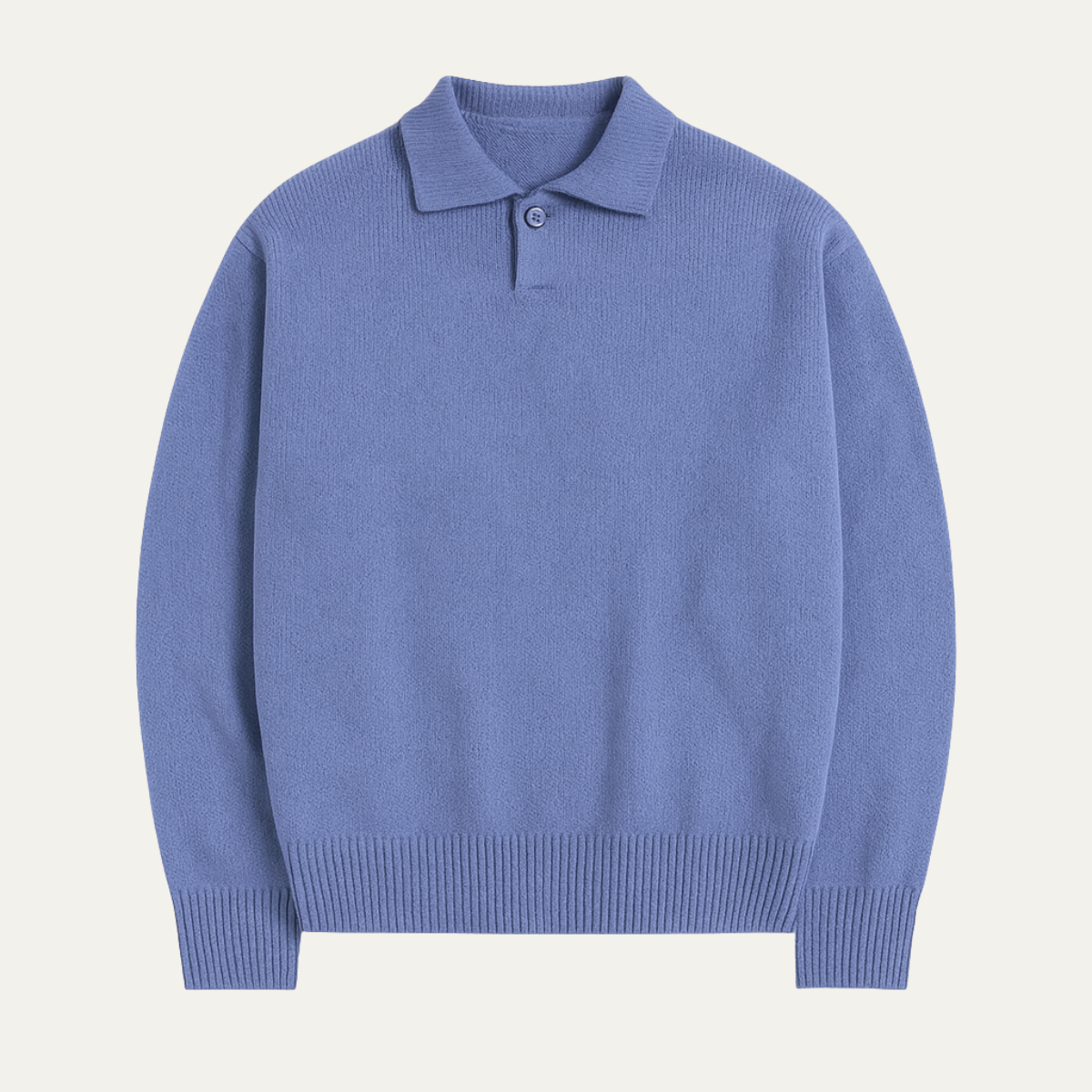 VogeLuxe | Men’s Long-Sleeve Knit Polo Shirt 1