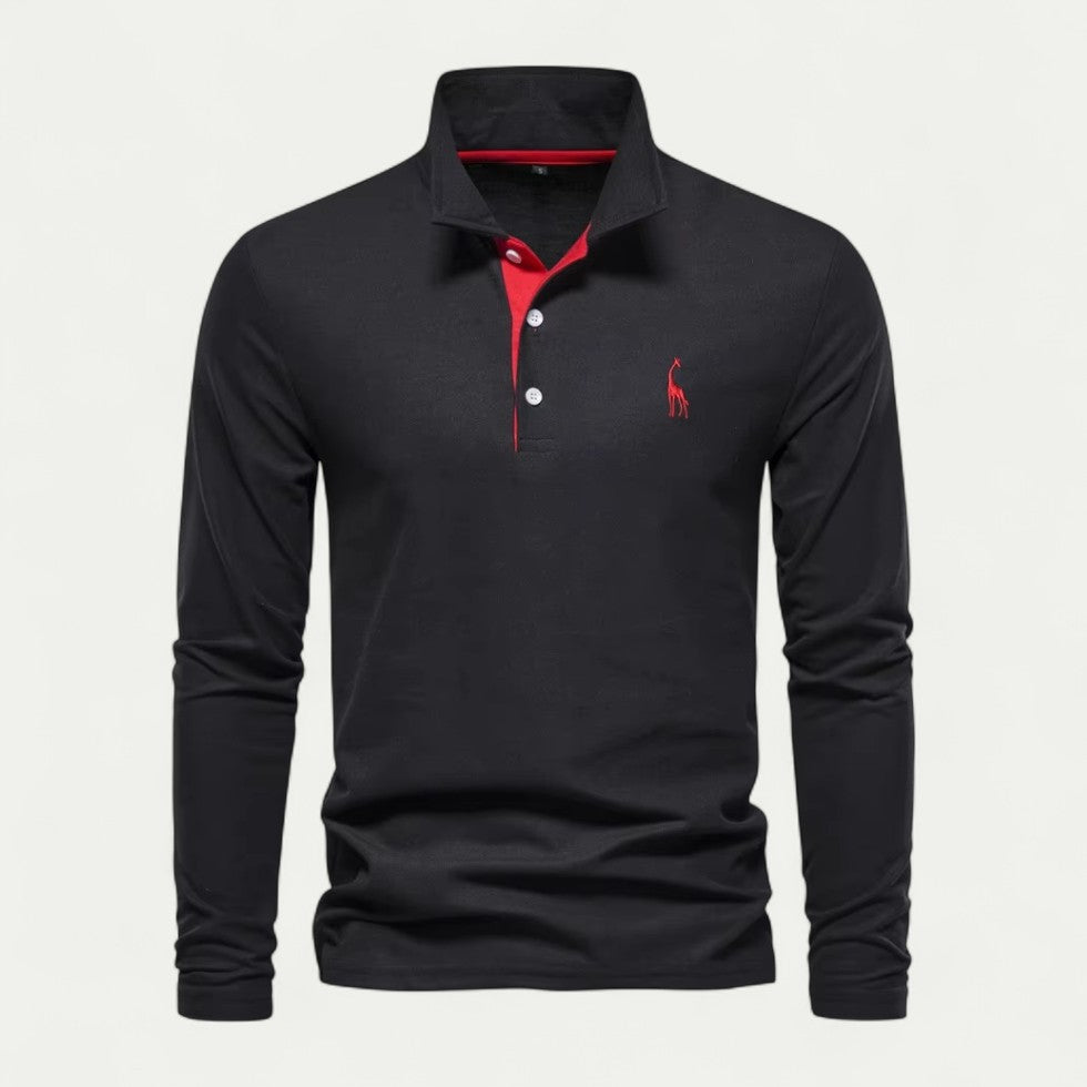 VogeLuxe | Men’s Long-Sleeve Polo Pullover 0