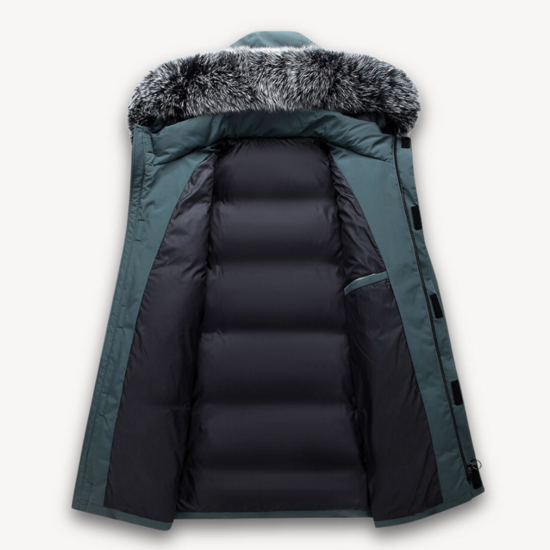 VogeLuxe | Men’s Long Fur Hood Winter Parka 3