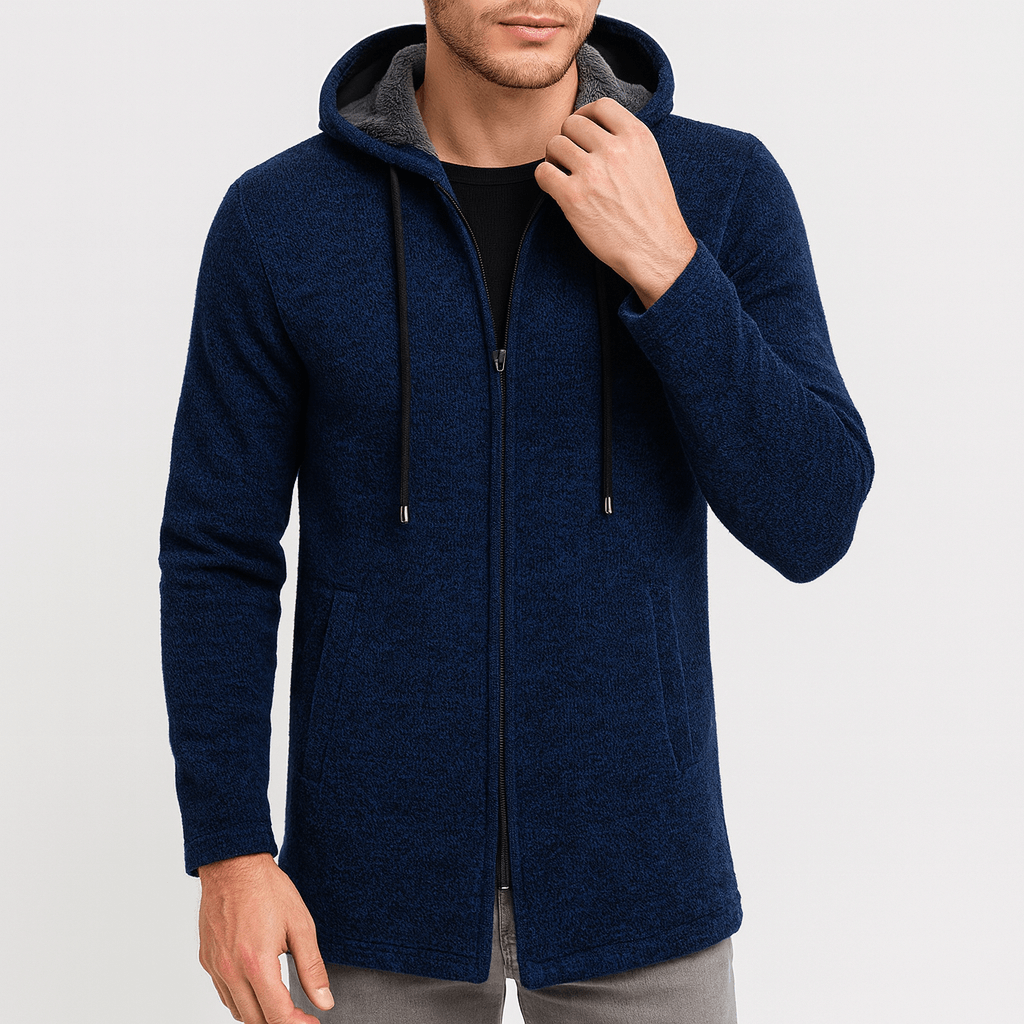 VogeLuxe | Men’s Long Hooded Cardigan Sweater 0