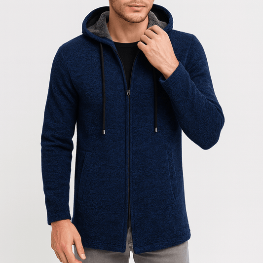 VogeLuxe | Men’s Long Hooded Cardigan Sweater 0