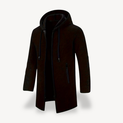 VogeLuxe | Men’s Long Hooded Fleece Coat 0