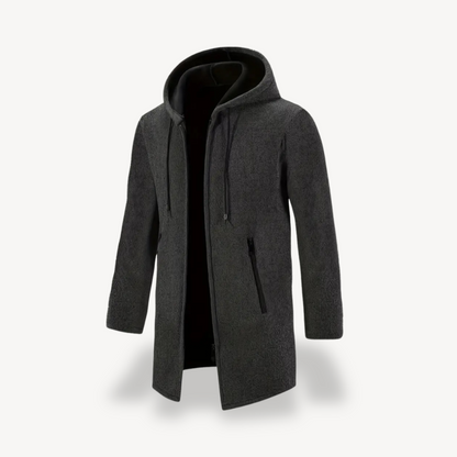 VogeLuxe | Men’s Long Hooded Fleece Coat 2