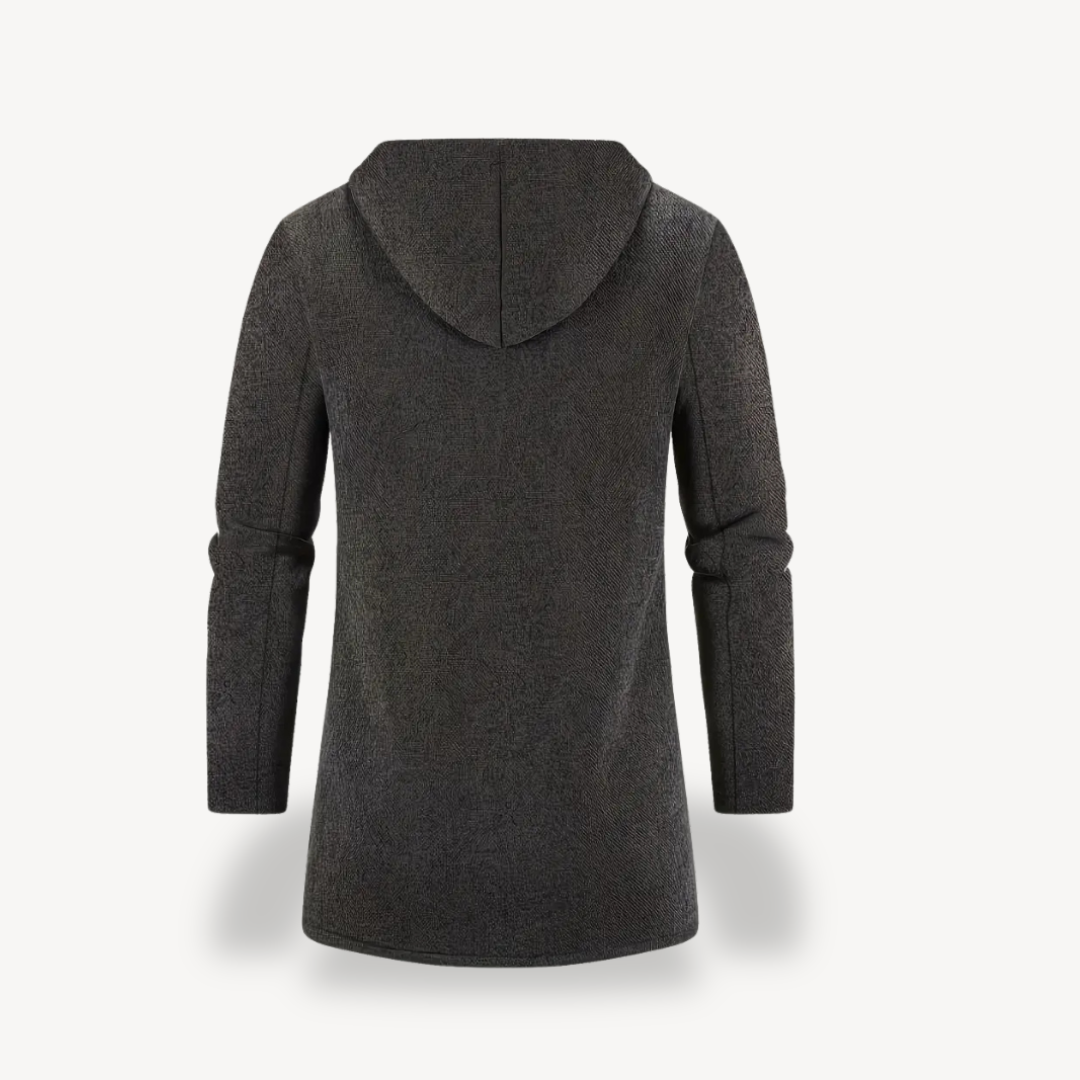 VogeLuxe | Men’s Long Hooded Fleece Coat 3