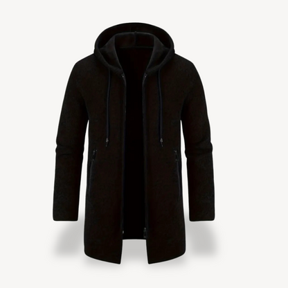 VogeLuxe | Men’s Long Hooded Fleece Coat 4