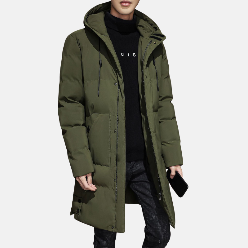 VogeLuxe | Men’s Long Quilted Puffer Coat 1
