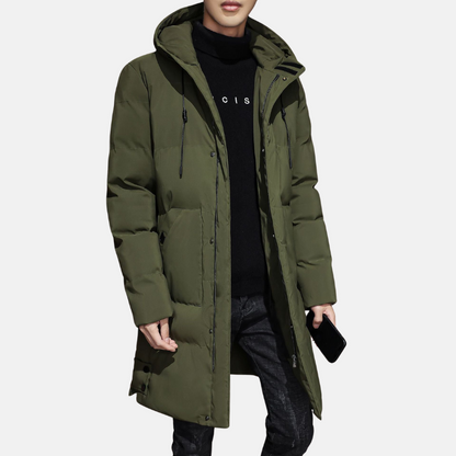 VogeLuxe | Men’s Long Quilted Puffer Coat 1