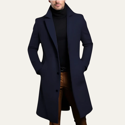VogeLuxe | Men’s Long Tailored Three-Button Overcoat 3
