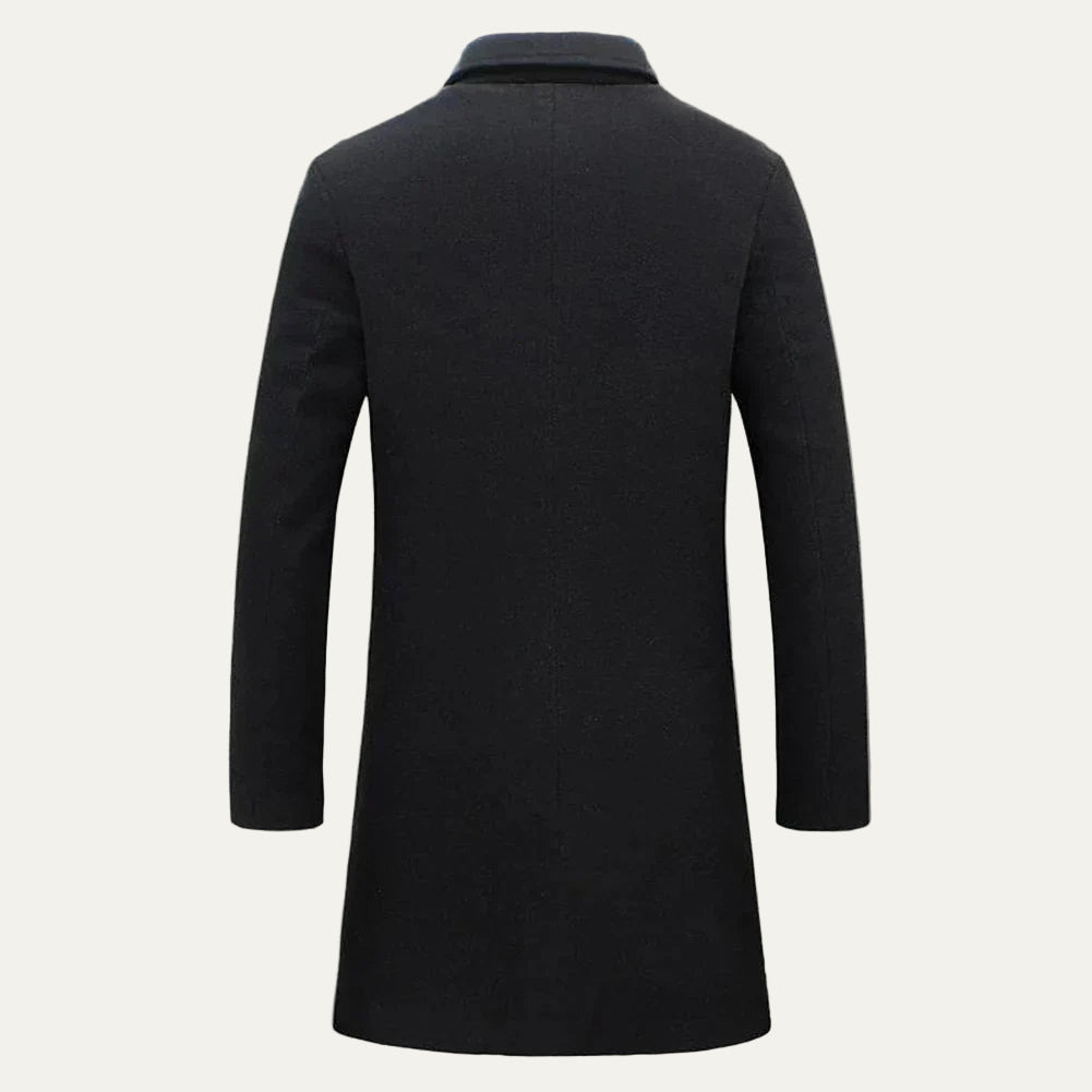 VogeLuxe | Men’s Long Tailored Three-Button Overcoat 4