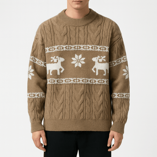 VogeLuxe | Men’s Luxury Cashmere Deer Sweater 0