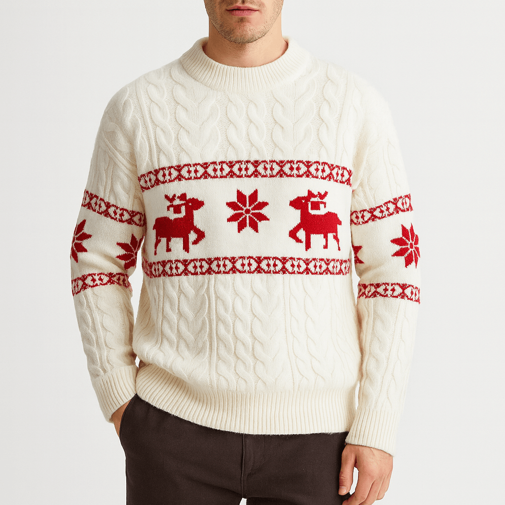VogeLuxe | Men’s Luxury Cashmere Deer Sweater 1