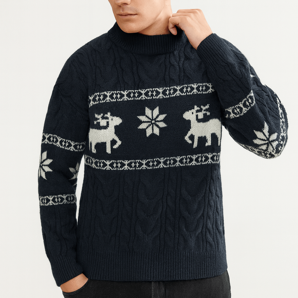 VogeLuxe | Men’s Luxury Cashmere Deer Sweater 2