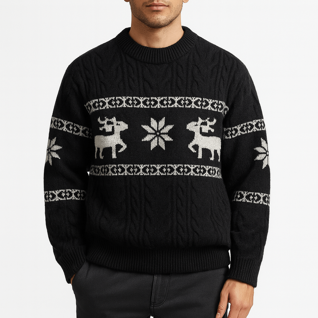 VogeLuxe | Men’s Luxury Cashmere Deer Sweater 3