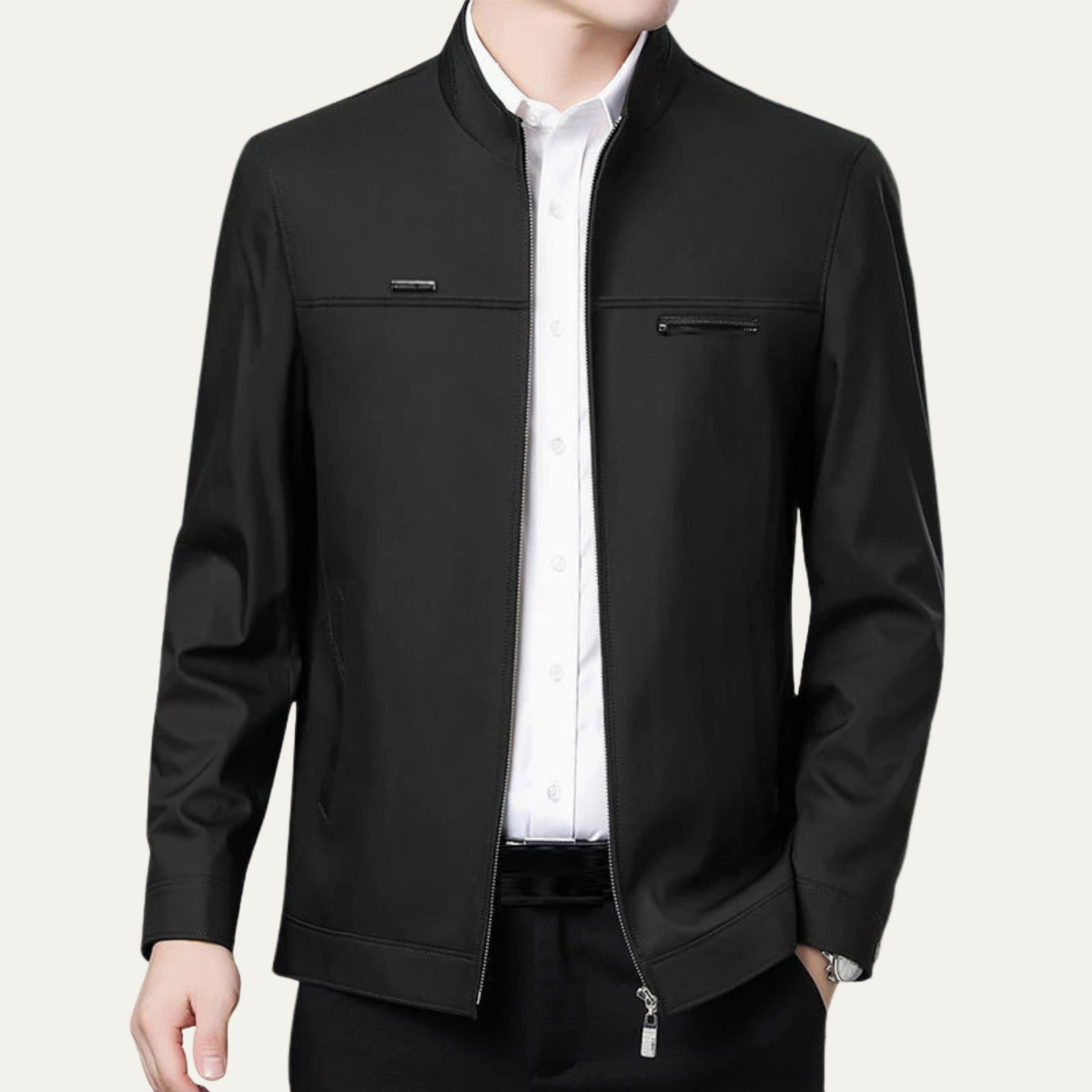 VogeLuxe | Men’s Mandarin Collar Casual Jacket 0