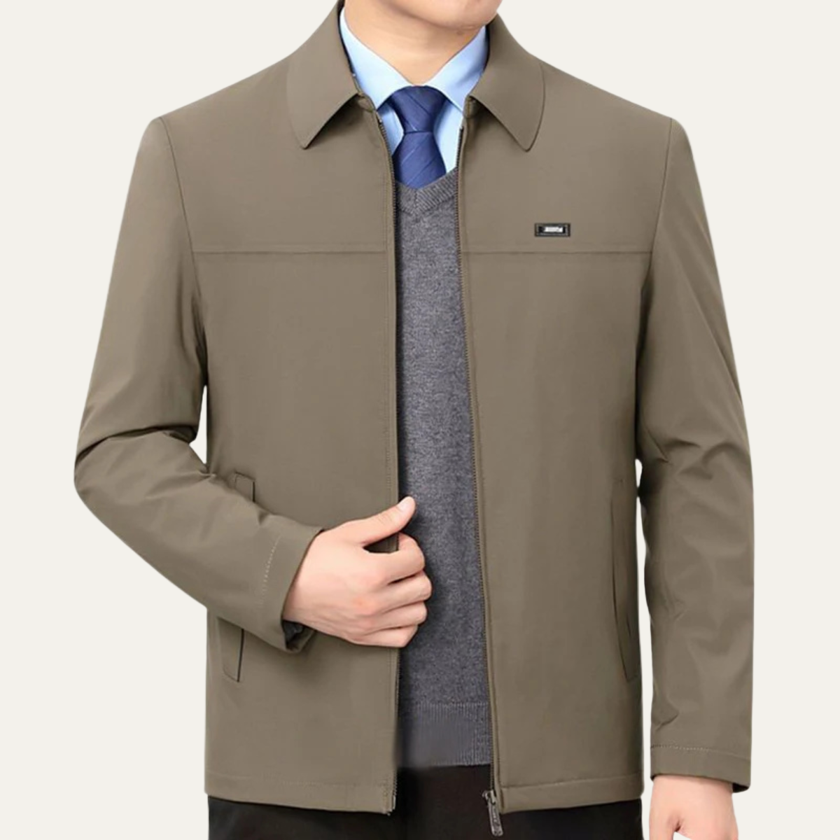 VogeLuxe | Men’s Mandarin Collar Casual Jacket 2