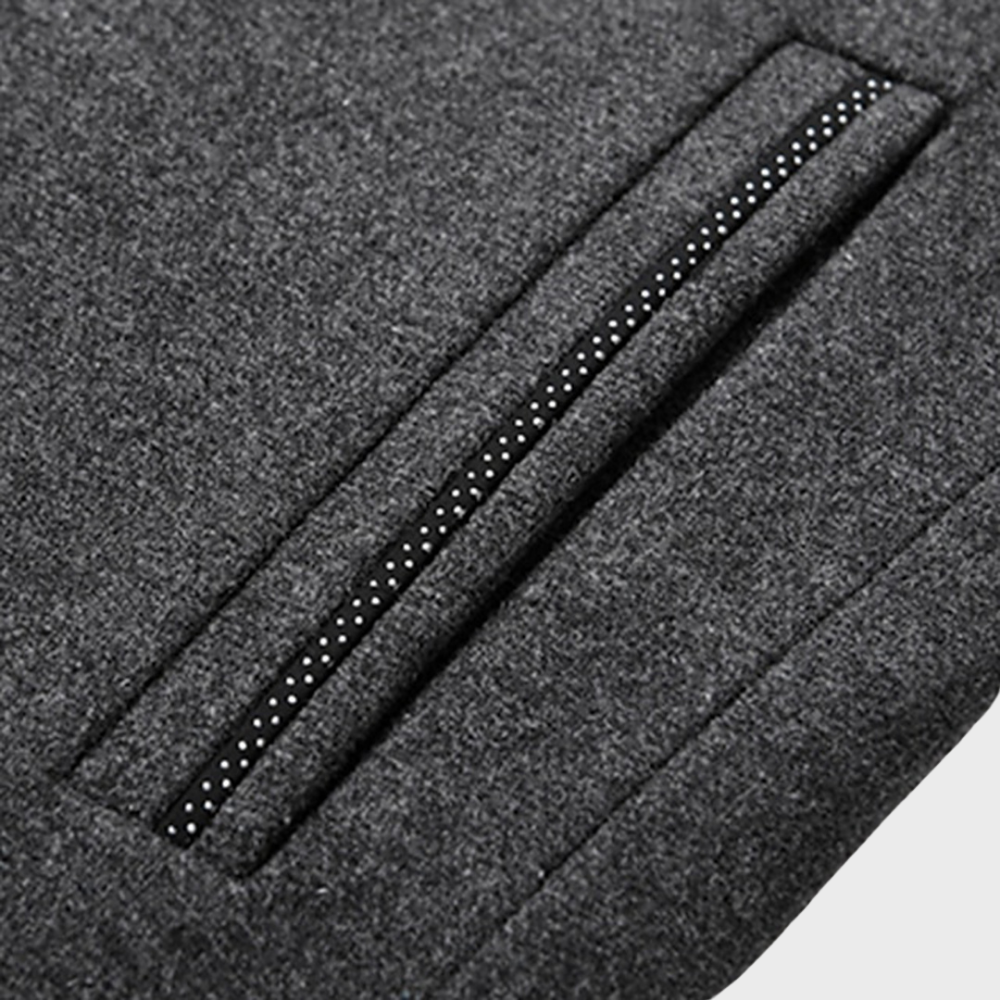 VogeLuxe | Men’s Mandarin Collar Quilted-Lining Tailored Coat 6